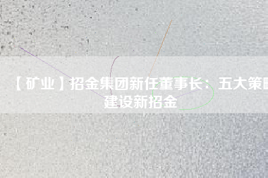 【礦業(yè)】招金集團新任董事長:五大策略建設(shè)新招金